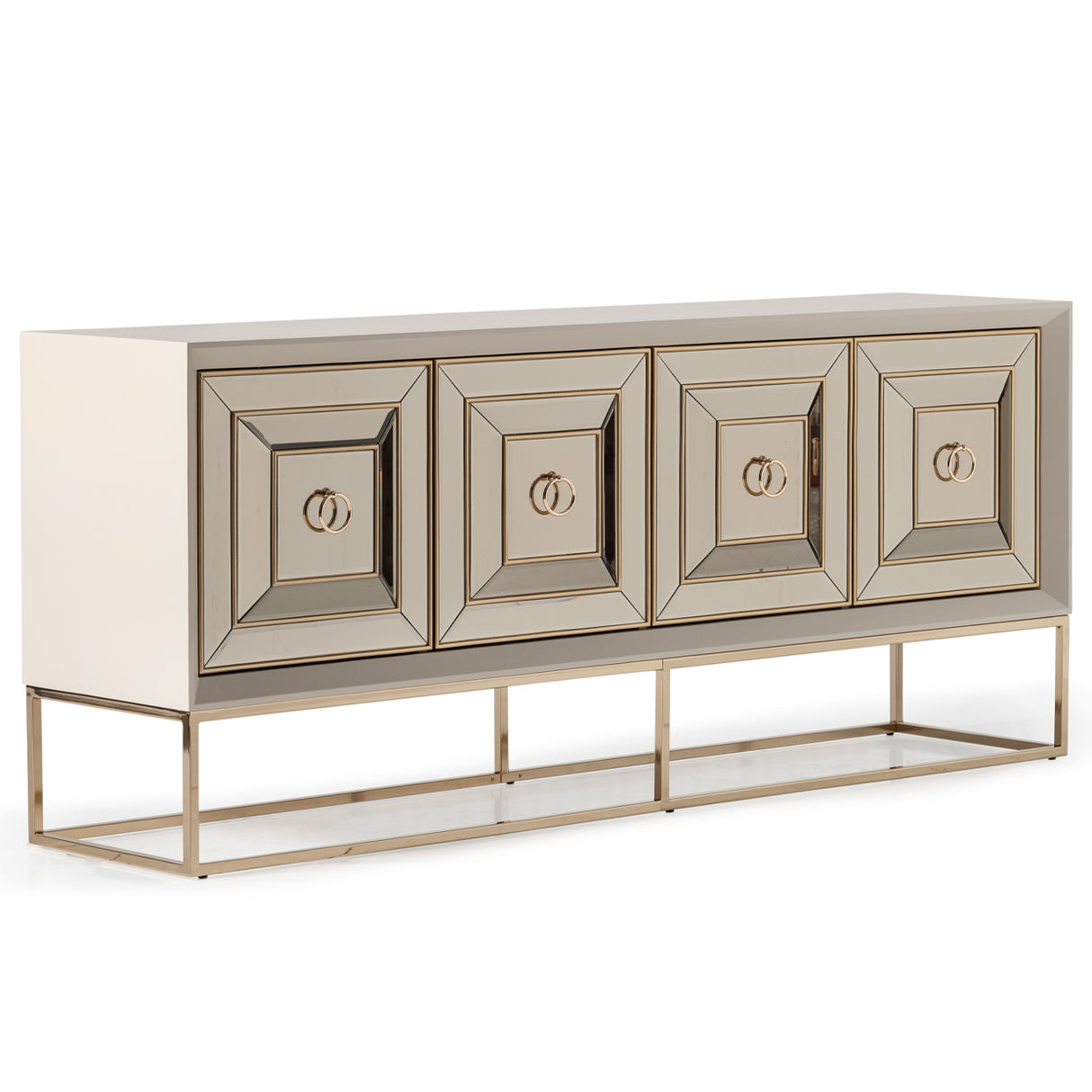 Madison Glistening Gold Console 2pc Glistening Gold from Michael Amini - Luna Furniture