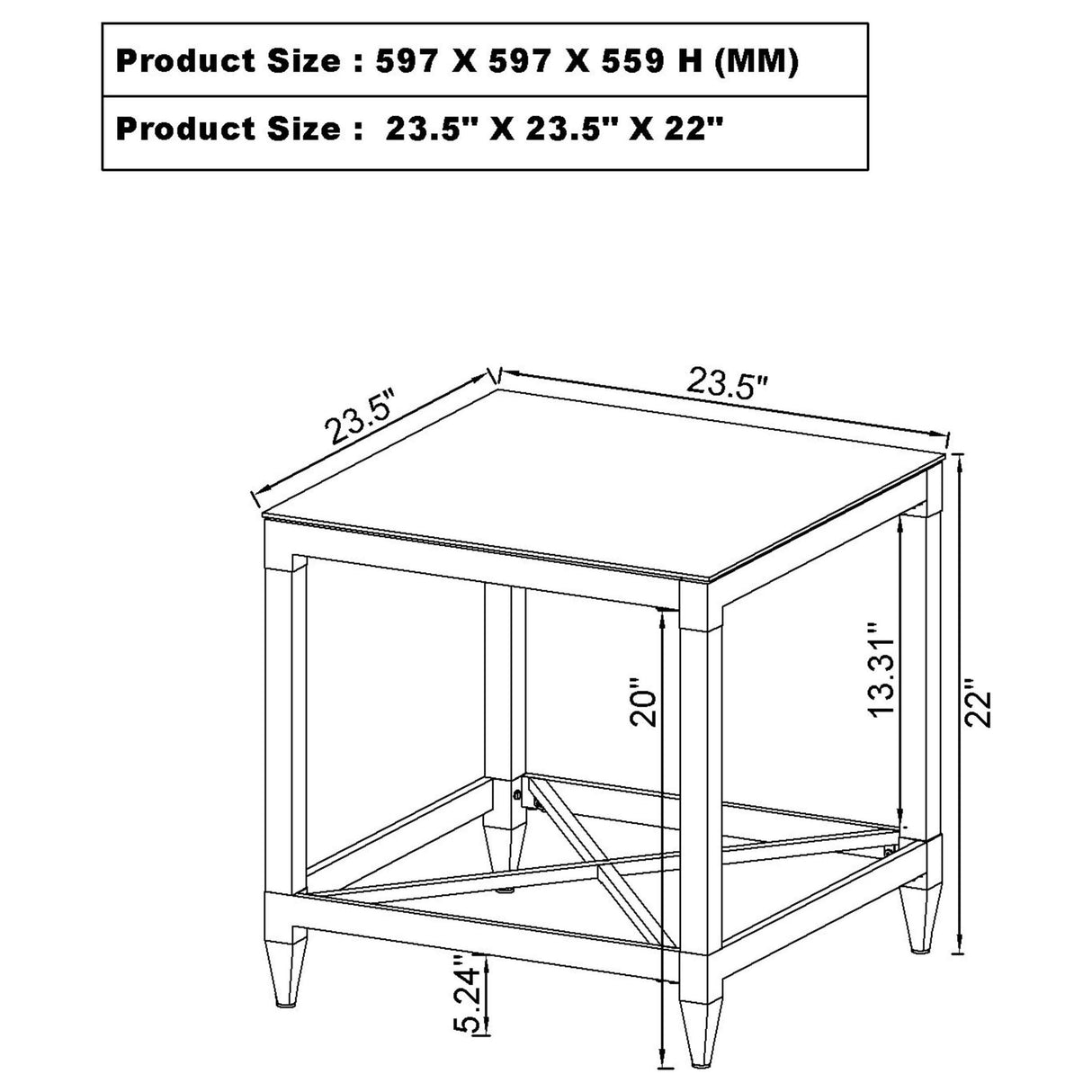 Lindley Chrome 3-Piece Square Coffee and End Table Set from Coaster - Luna Furniture