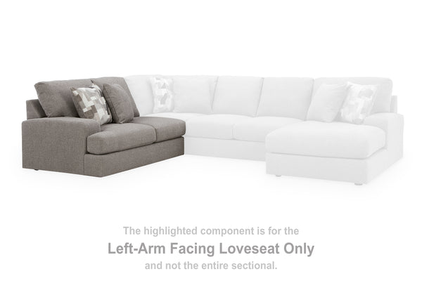 Lindon Smoke Left-Arm Facing Loveseat