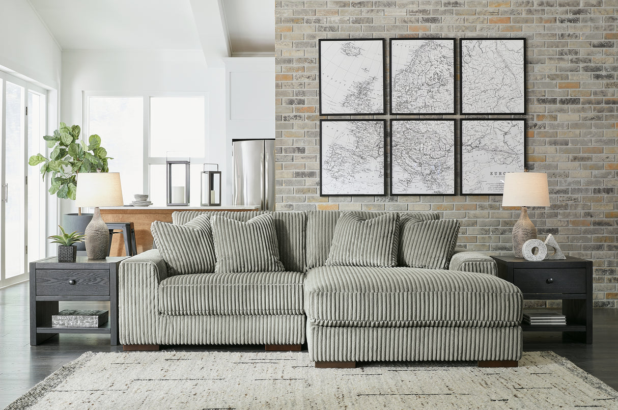Lindyn Fog 2-Piece Sectional with Ottoman from Ashley - Luna Furniture