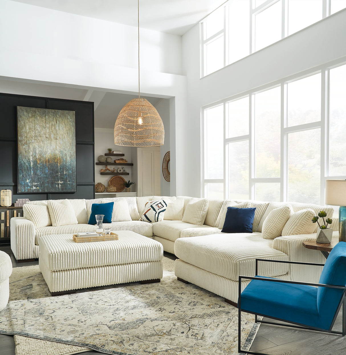 Lindyn Ivory 2-Piece Sectional with Ottoman from Ashley - Luna Furniture