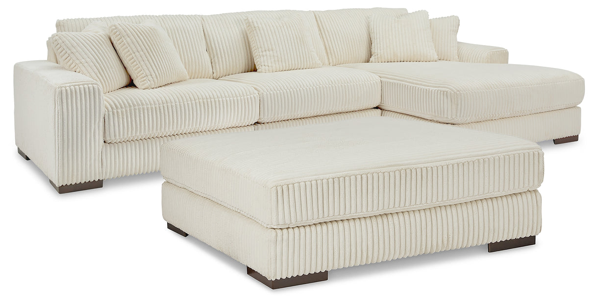 Lindyn Ivory 3-Piece Sectional with Ottoman from Ashley - Luna Furniture