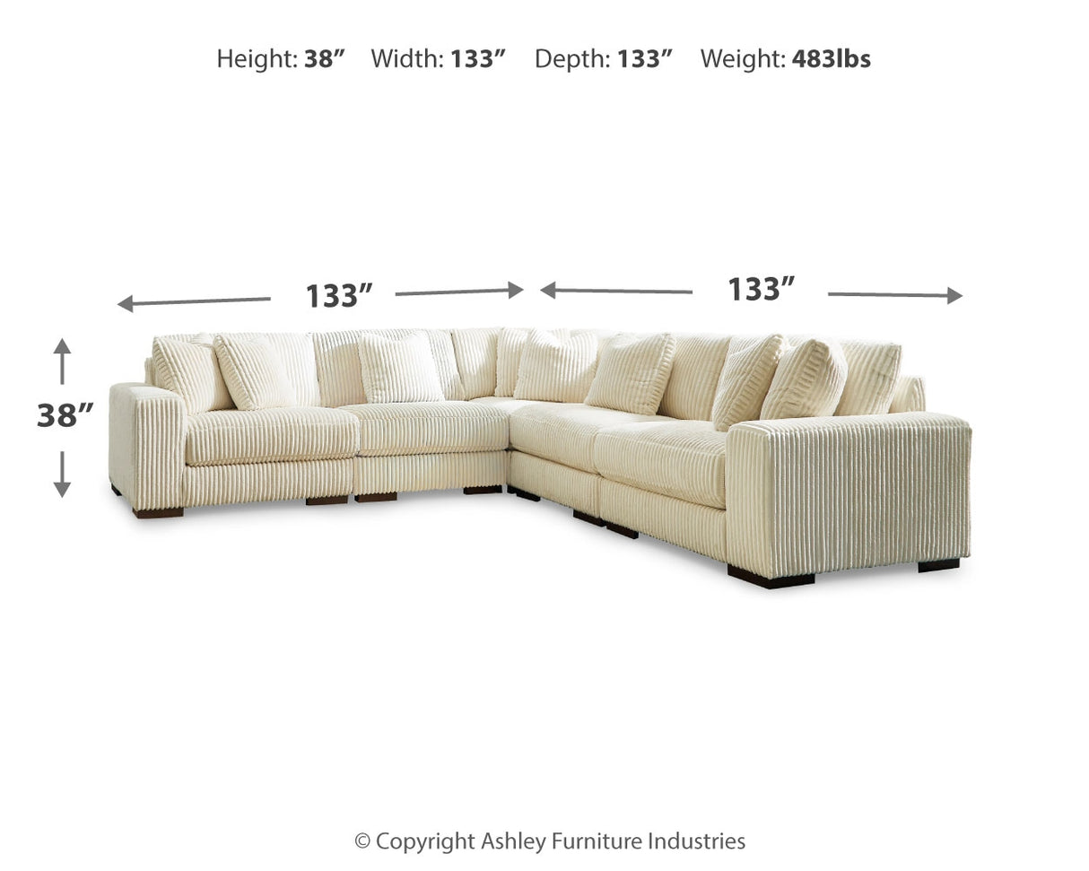 Lindyn Ivory 5-Piece Sectional with Ottoman from Ashley - Luna Furniture