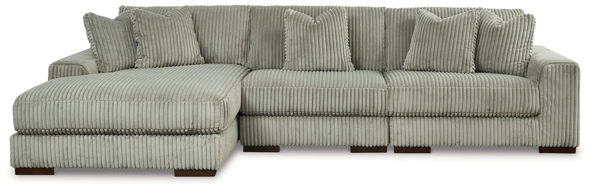 Lindyn Fog 3-Piece Sectional and Oversized Swivel Accent Chair from Ashley - Luna Furniture