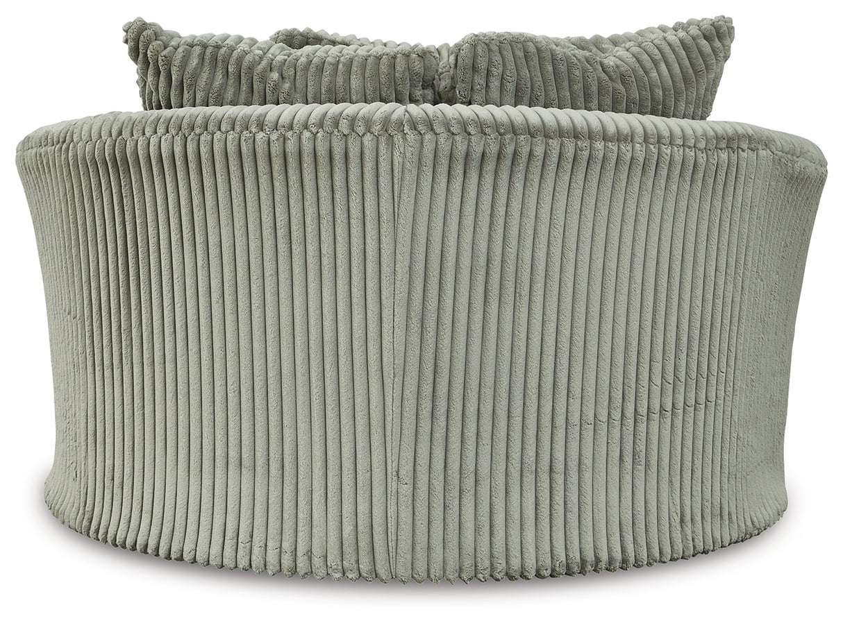 Lindyn Fog Super Chaise with Oversized Swivel Chair from Ashley - Luna Furniture