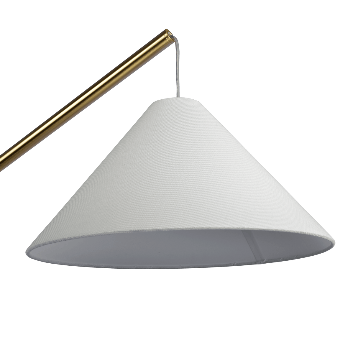 Lisbon Black Floor Lamp with On/Off Switch Coned Base Hanging White Fabric Shade from Midinmod - Luna Furniture