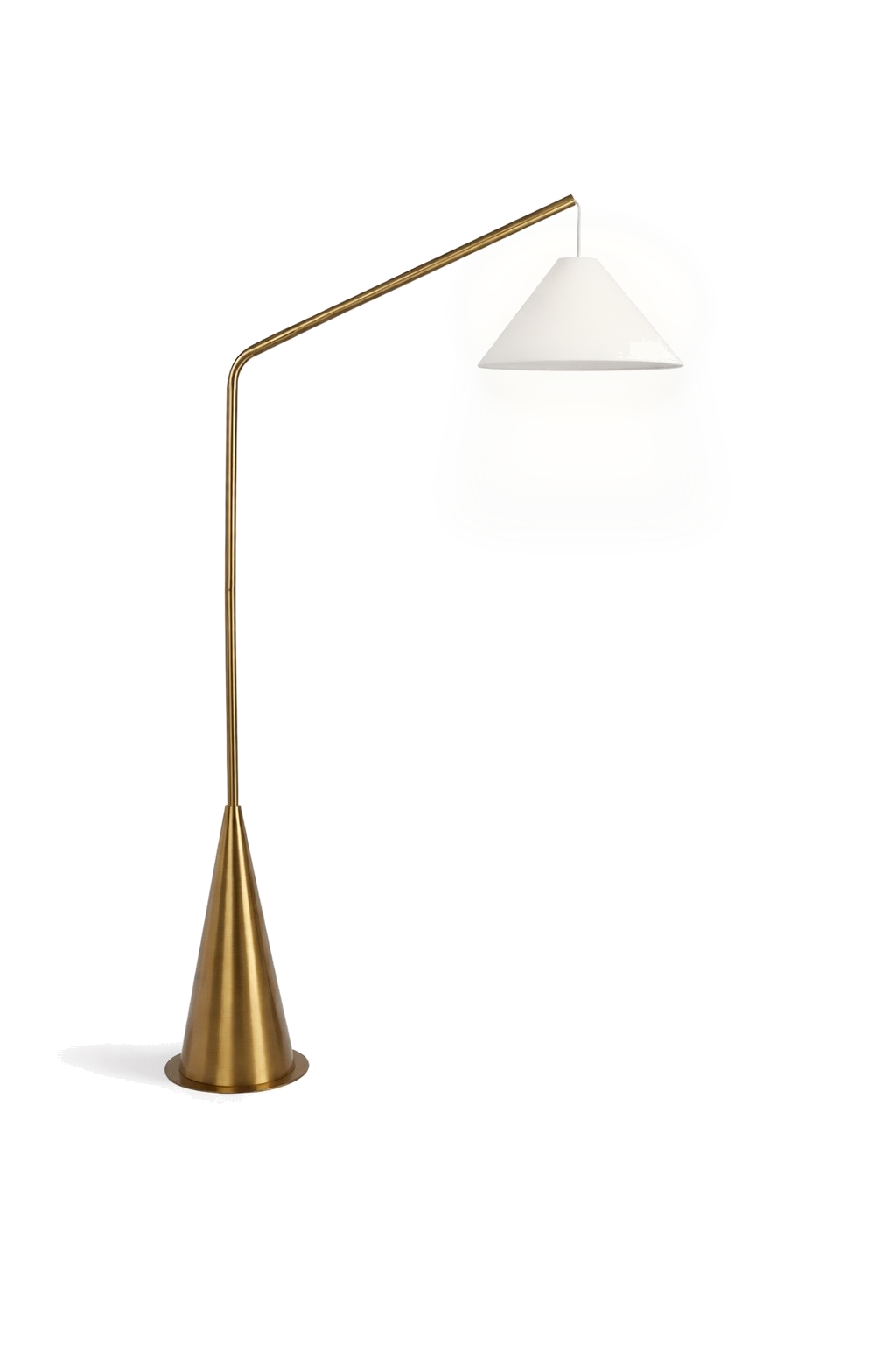 Lisbon Black Floor Lamp with On/Off Switch Coned Base Hanging White Fabric Shade from Ashcroft Furniture - Luna Furniture