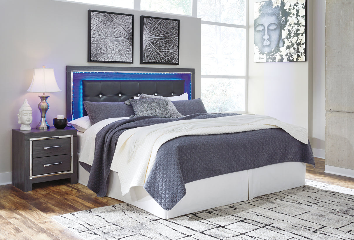 Lodanna Gray King/California King Panel Headboard, Dresser, Mirror and 2 Nightstands from Ashley - Luna Furniture