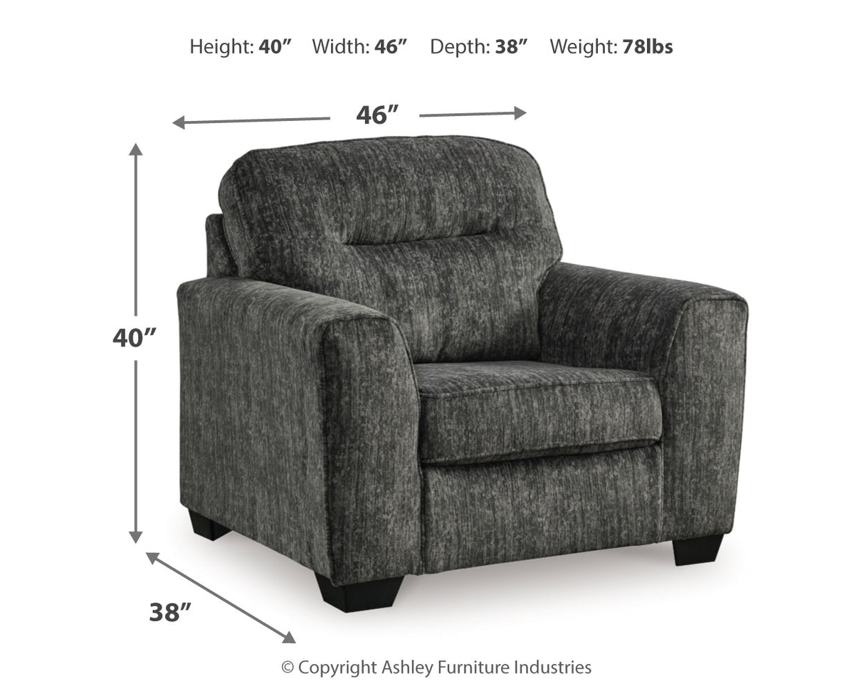 Lonoke Gunmetal 2 Loveseats and Chair from Ashley - Luna Furniture