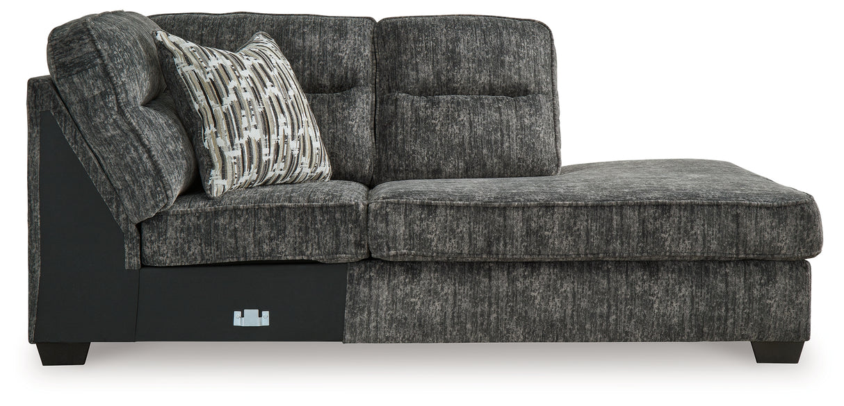 Lonoke Gunmetal 2-Piece Sectional, Oversized Chair and Ottoman from Ashley - Luna Furniture