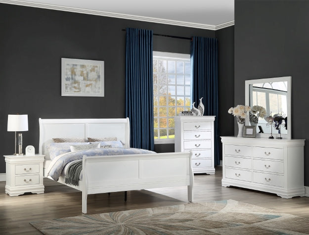 LOUIS PHILIP QUEEN RAIL WHITE from Crown Mark - Luna Furniture