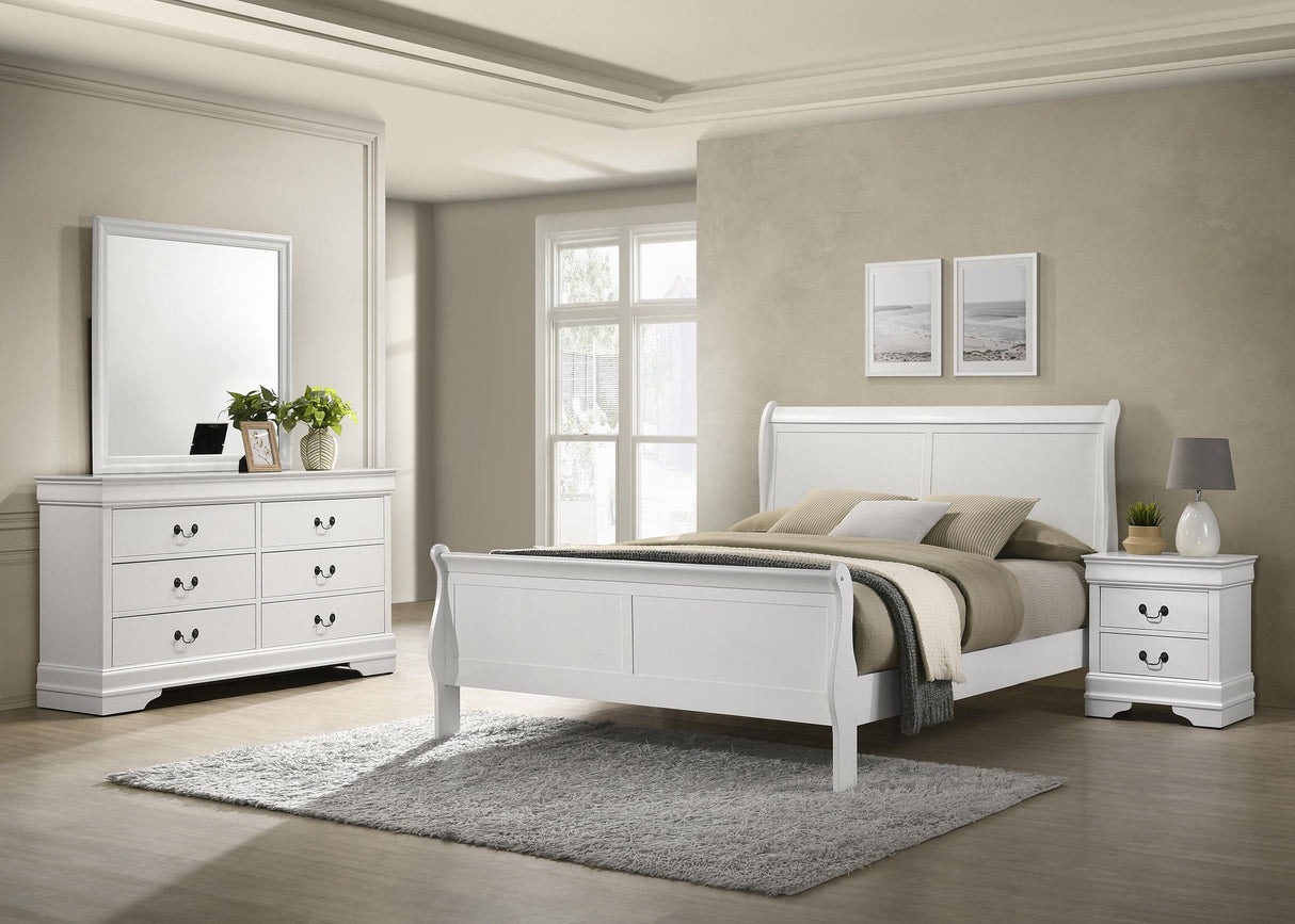 Louis Philippe White 4-Piece Queen Bedroom Set from Coaster - Luna Furniture