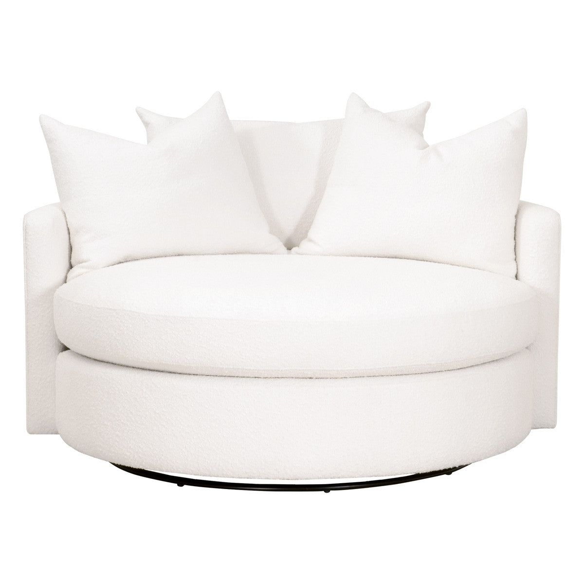 Lourne Grand Swivel Sofa Chair in Livesmart Boucle-Snow from Essentials For Living - Luna Furniture