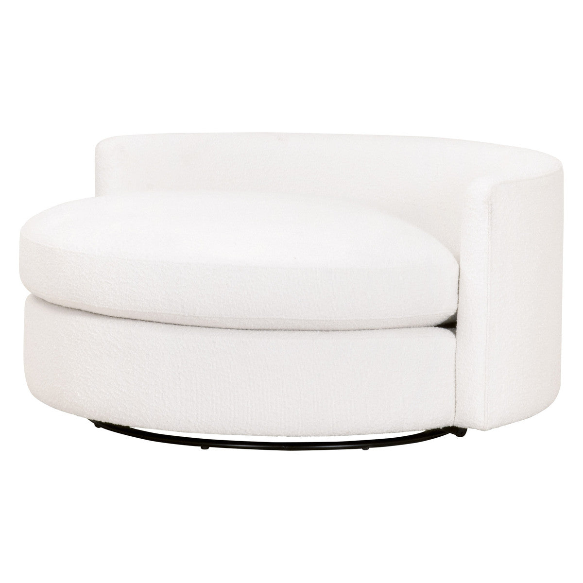 Lourne Grand Swivel Sofa Chair in Livesmart Boucle-Snow from Essentials For Living - Luna Furniture