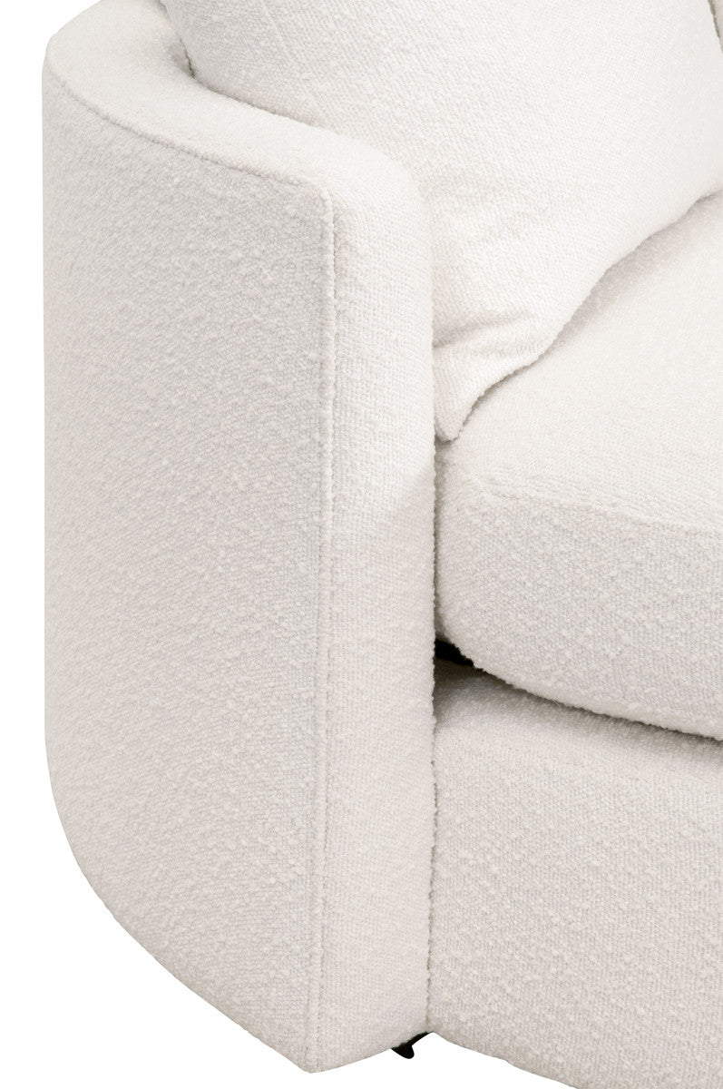 Lourne Grand Swivel Sofa Chair in Livesmart Boucle-Snow from Essentials For Living - Luna Furniture