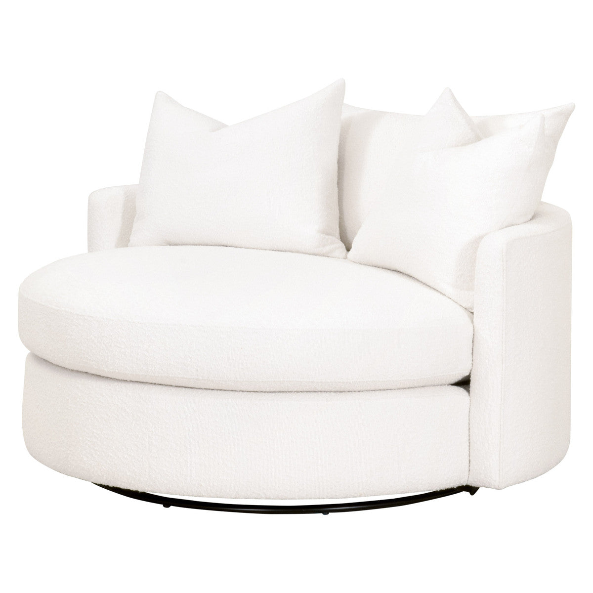 Lourne Grand Swivel Sofa Chair in Livesmart Boucle-Snow from Essentials For Living - Luna Furniture