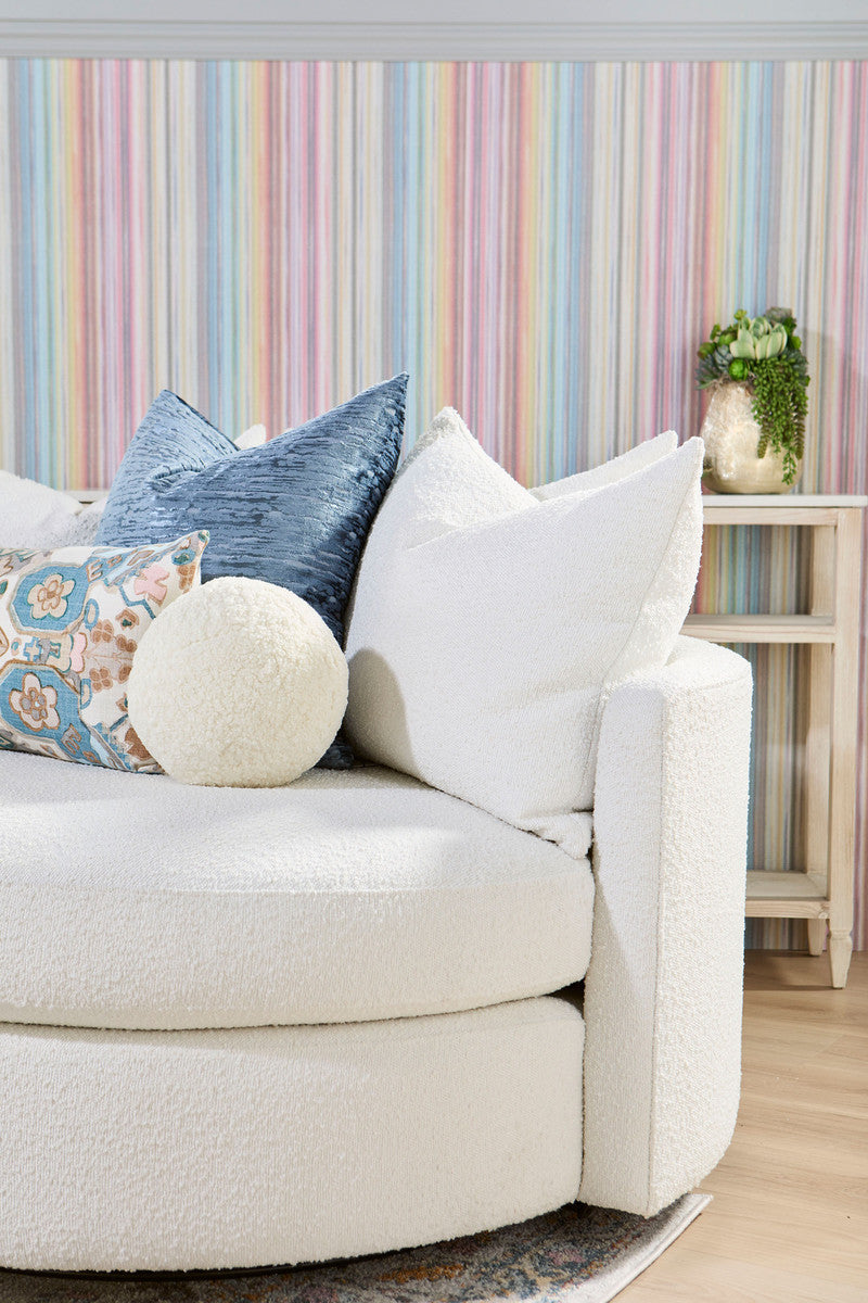 Lourne Grand Swivel Sofa Chair in Livesmart Boucle-Snow from Essentials For Living - Luna Furniture