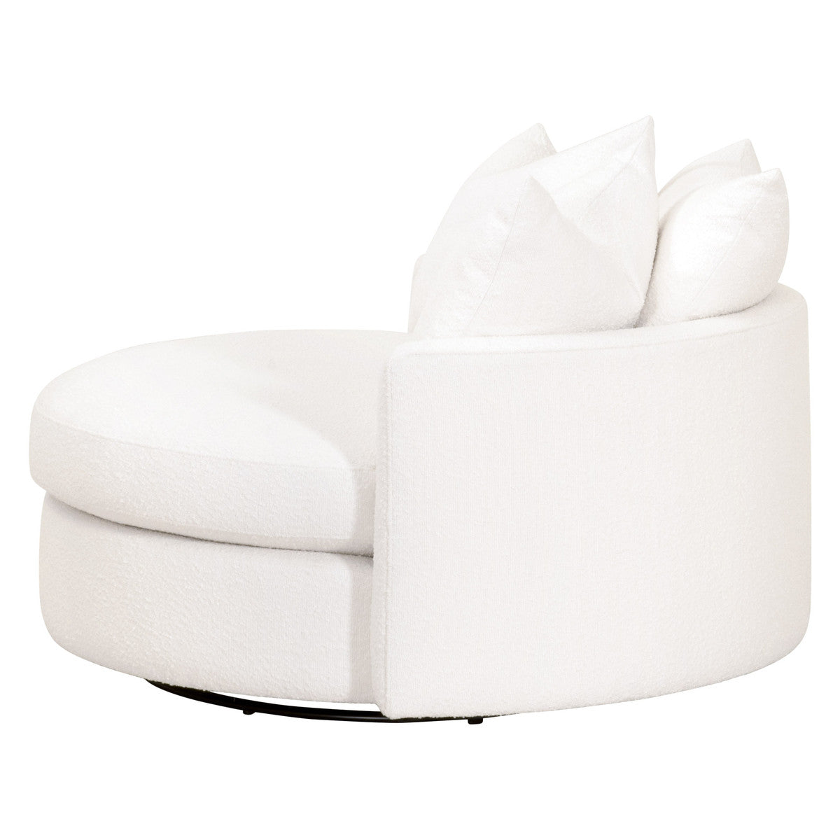 Lourne Grand Swivel Sofa Chair in Livesmart Boucle-Snow from Essentials For Living - Luna Furniture