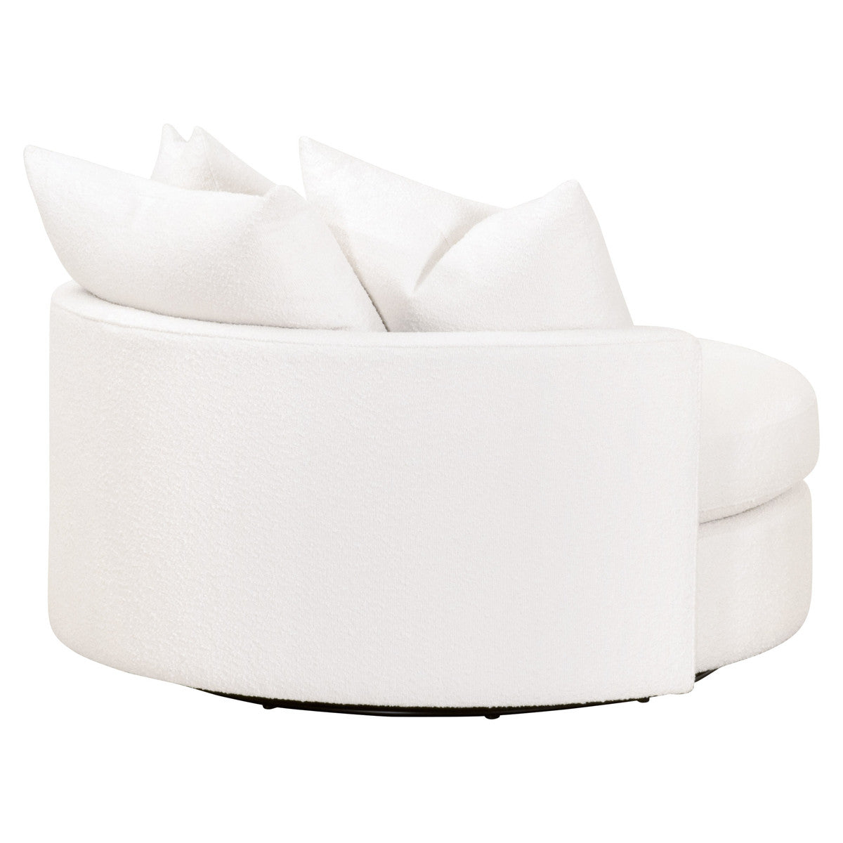 Lourne Grand Swivel Sofa Chair in Livesmart Boucle-Snow from Essentials For Living - Luna Furniture