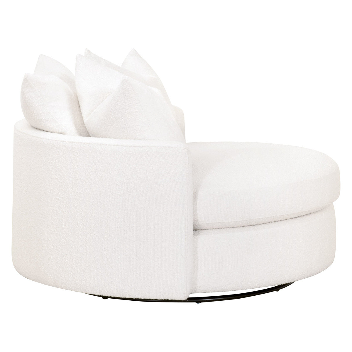 Lourne Grand Swivel Sofa Chair in Livesmart Boucle-Snow from Essentials For Living - Luna Furniture
