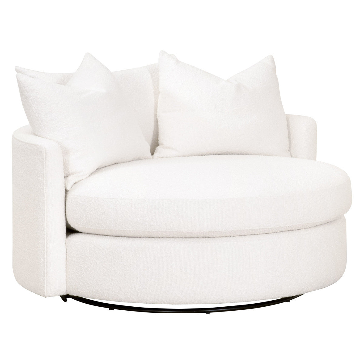 Lourne Grand Swivel Sofa Chair in Livesmart Boucle-Snow from Essentials For Living - Luna Furniture