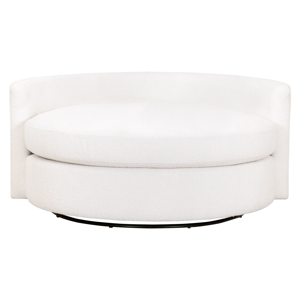 Lourne Grand Swivel Sofa Chair in Livesmart Boucle-Snow from Essentials For Living - Luna Furniture