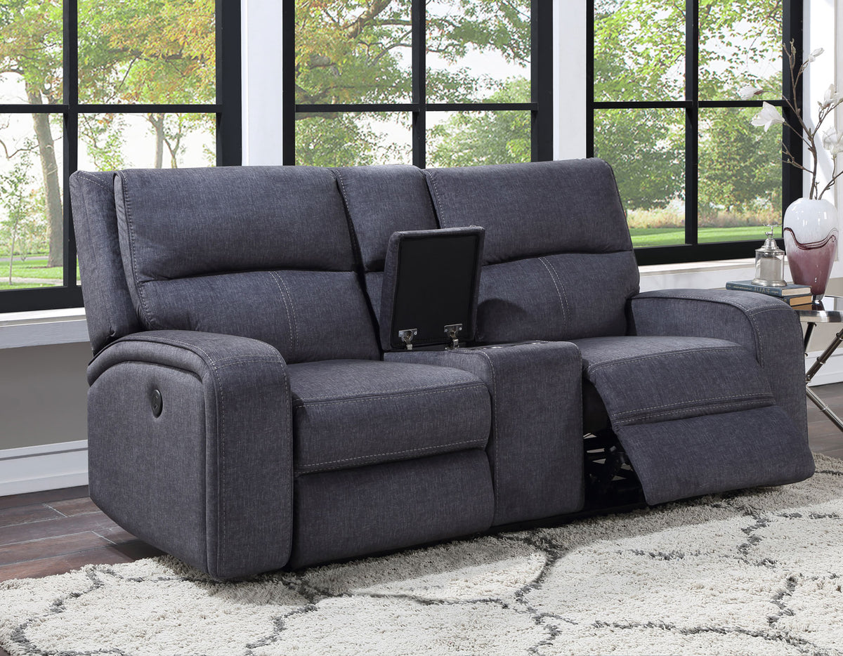 Lovell Charcoal 3-Piece Power Reclining Living Room Set from Steve Silver - Luna Furniture