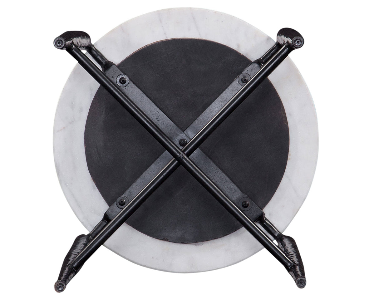 Loxie White 3-Piece Round Solid Marble Top Table Set from Steve Silver - Luna Furniture