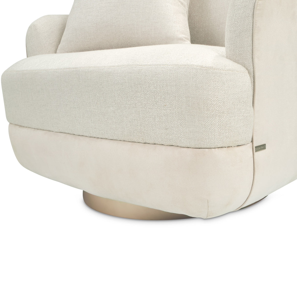 Aurora Moonlight Swivel Chair Linen Moonlight from Michael Amini - Luna Furniture
