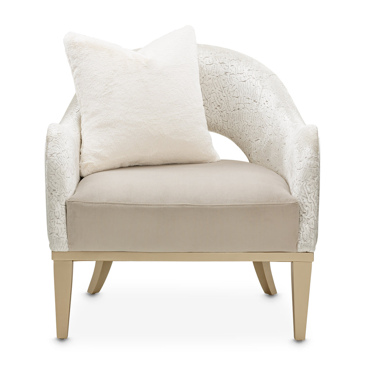 Yvette Medium Champagne Accent Chair Porcini Medium Champagne from Michael Amini - Luna Furniture