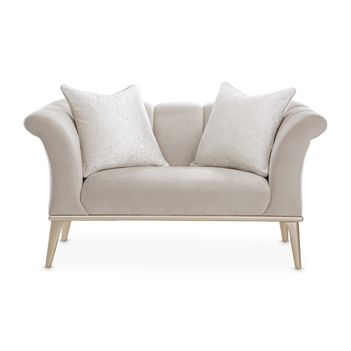 Yvette Medium Champagne Chair and Half from Michael Amini - Luna Furniture