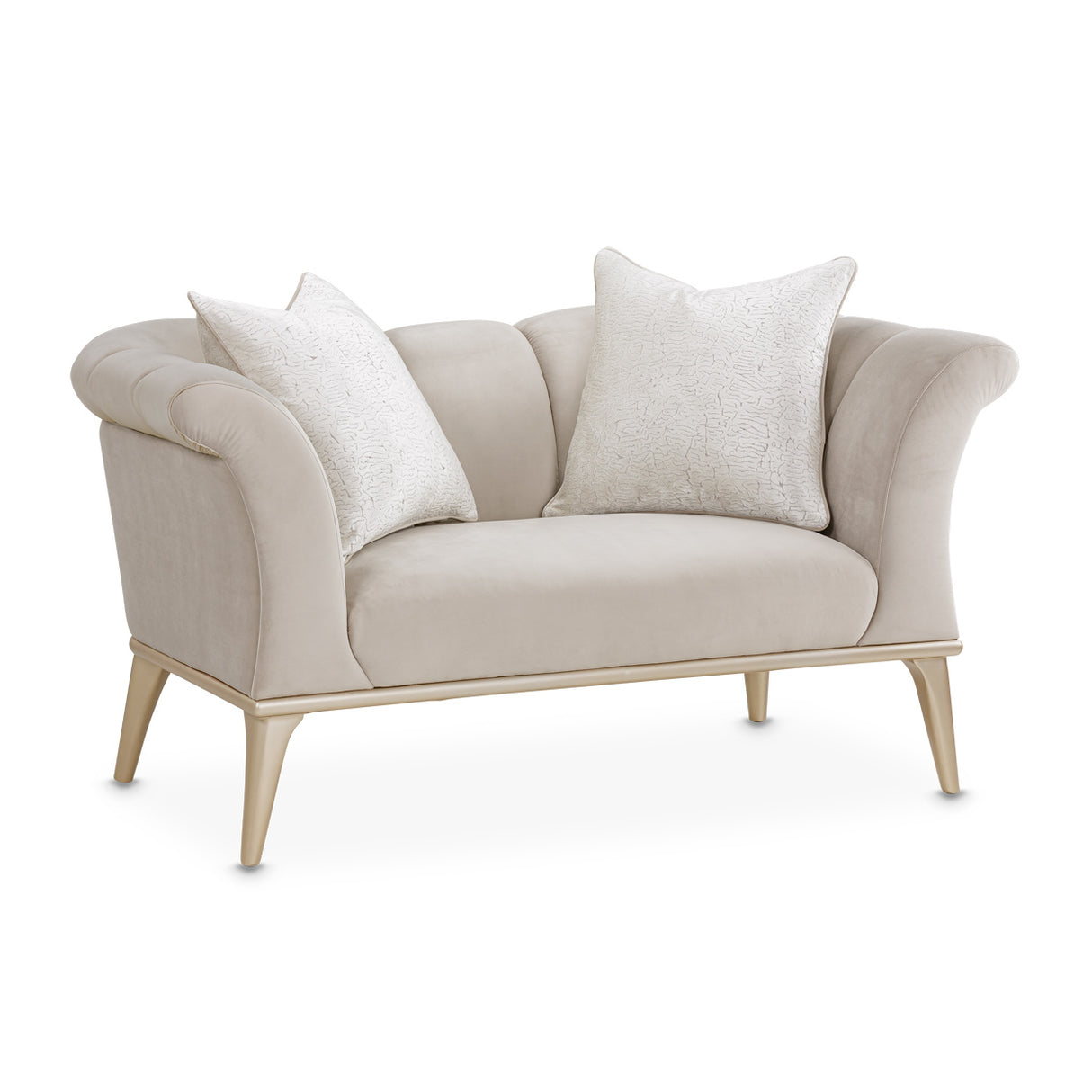 Yvette Medium Champagne Chair and Half from Michael Amini - Luna Furniture