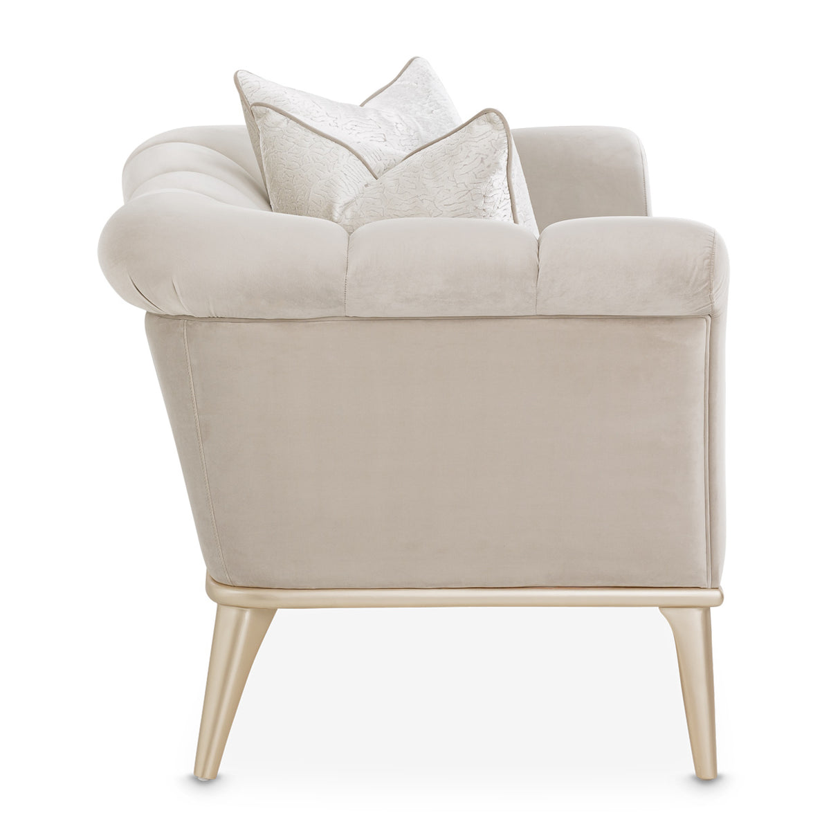 Yvette Medium Champagne Chair and Half from Michael Amini - Luna Furniture