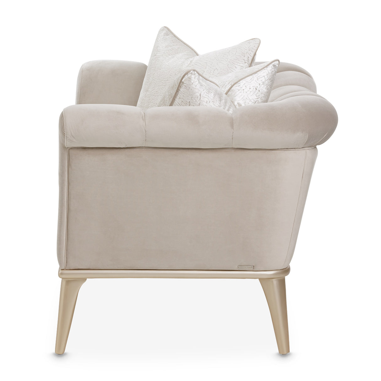 Yvette Medium Champagne Chair and Half from Michael Amini - Luna Furniture