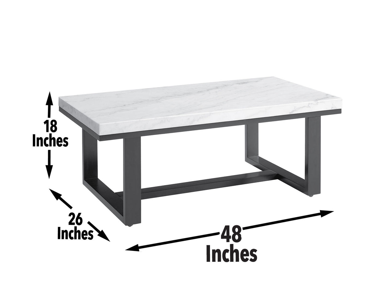 Lucca White Marble Top Cocktail Table from Steve Silver - Luna Furniture