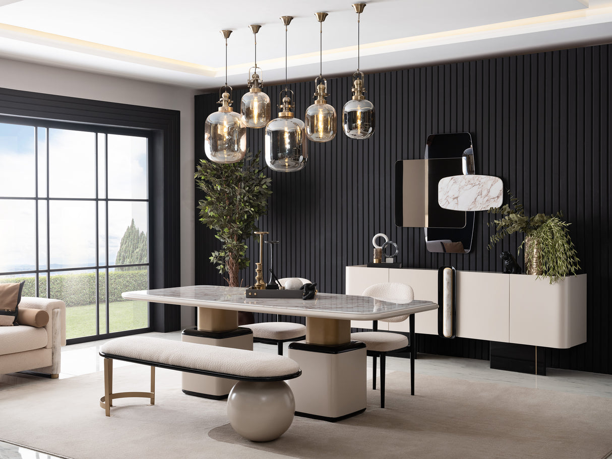 Luciano Marble Top Dining Table from Luna Luxury - Luna Furniture