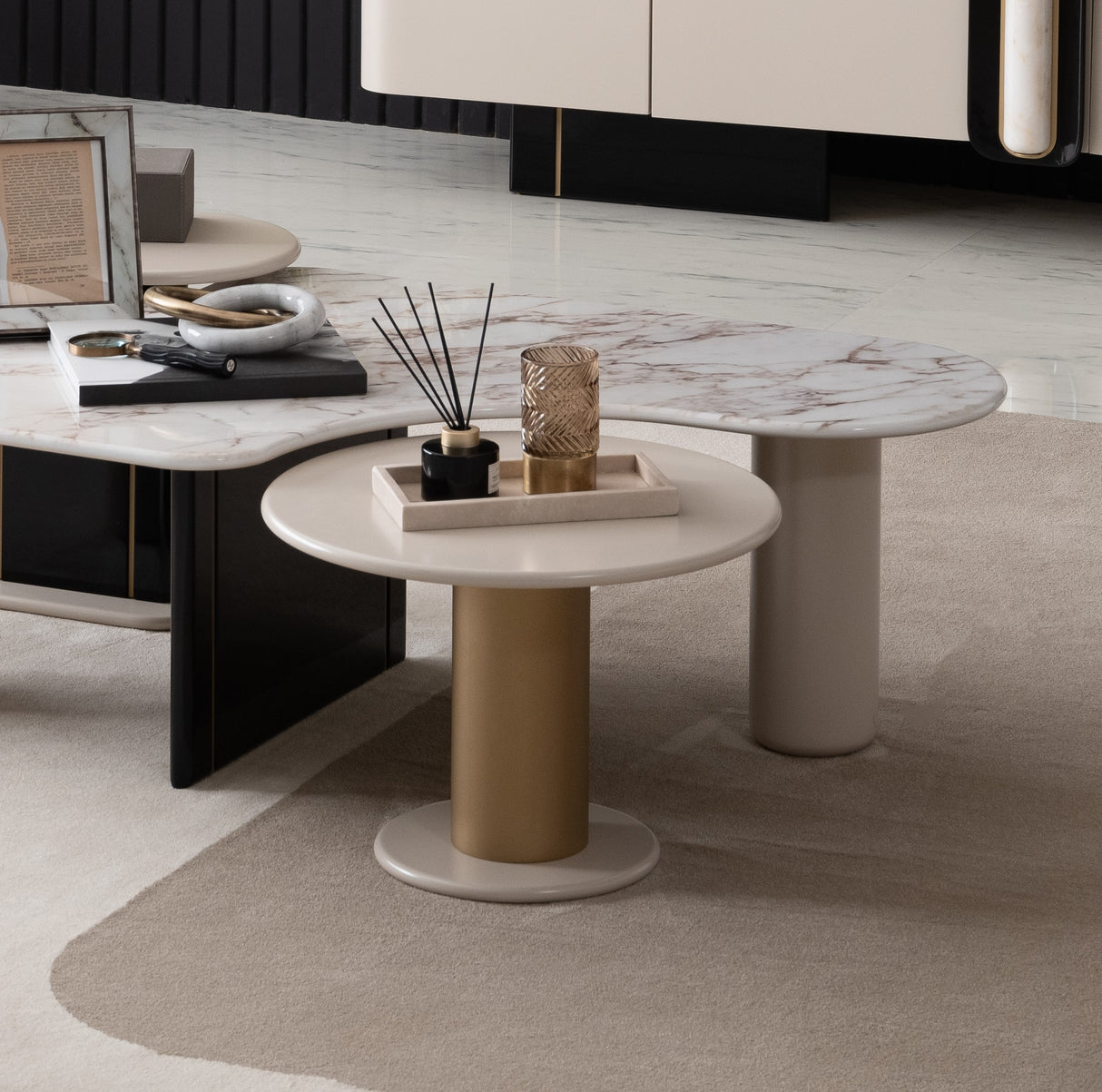 Luciano Round Side Table from Luna Luxury - Luna Furniture