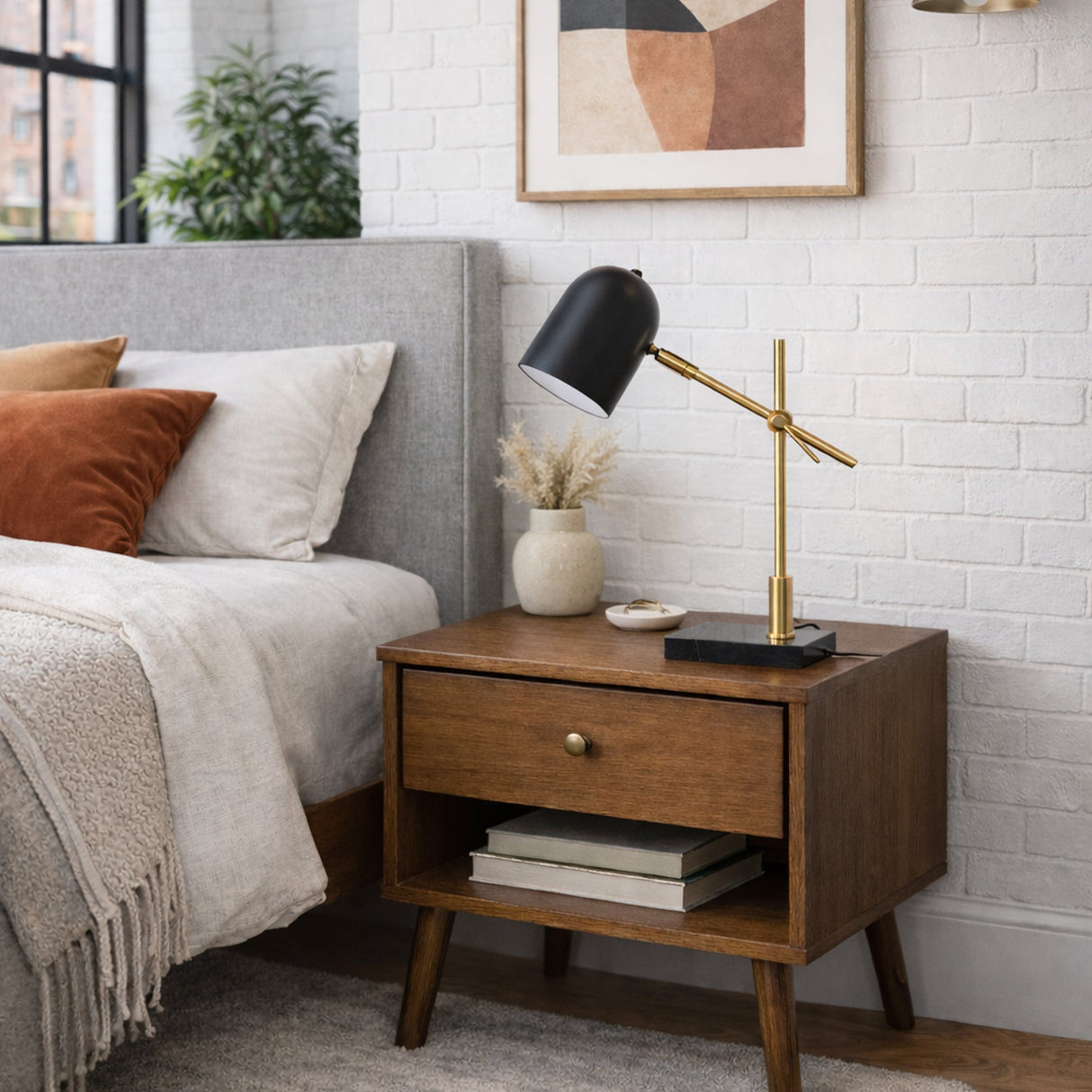 Lumora Table Lamp - Black outer - White inner from Ashcroft Furniture - Luna Furniture