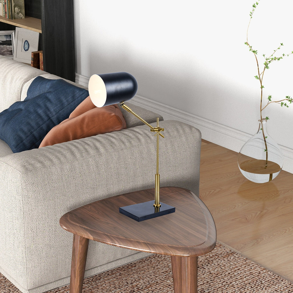 Lumora Table Lamp - Black outer - White inner from Ashcroft Furniture - Luna Furniture