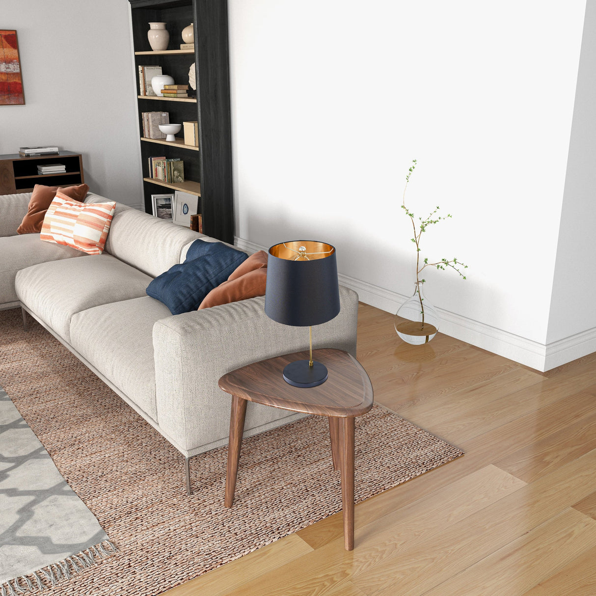 Lustrous Table Lamp - Black outer and Gold inner from Ashcroft Furniture - Luna Furniture