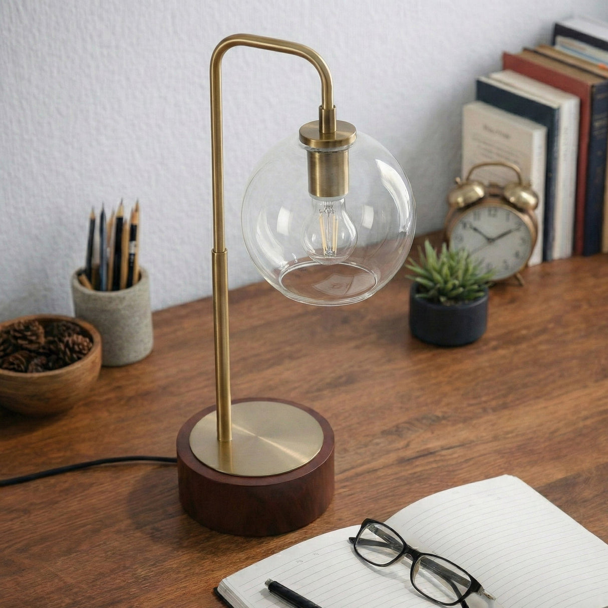LuxeRay Simple Glass Globe Arched Table Lamp from Ashcroft Furniture - Luna Furniture
