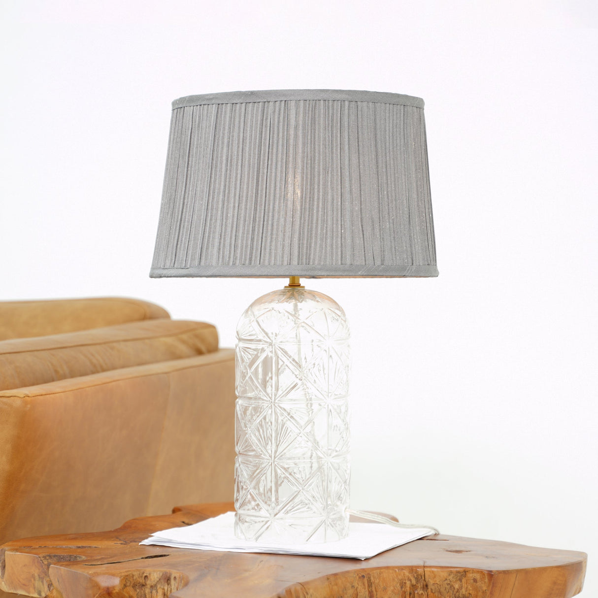 Luxora Table Lamp Gold - Clear and Grey from Ashcroft Furniture - Luna Furniture
