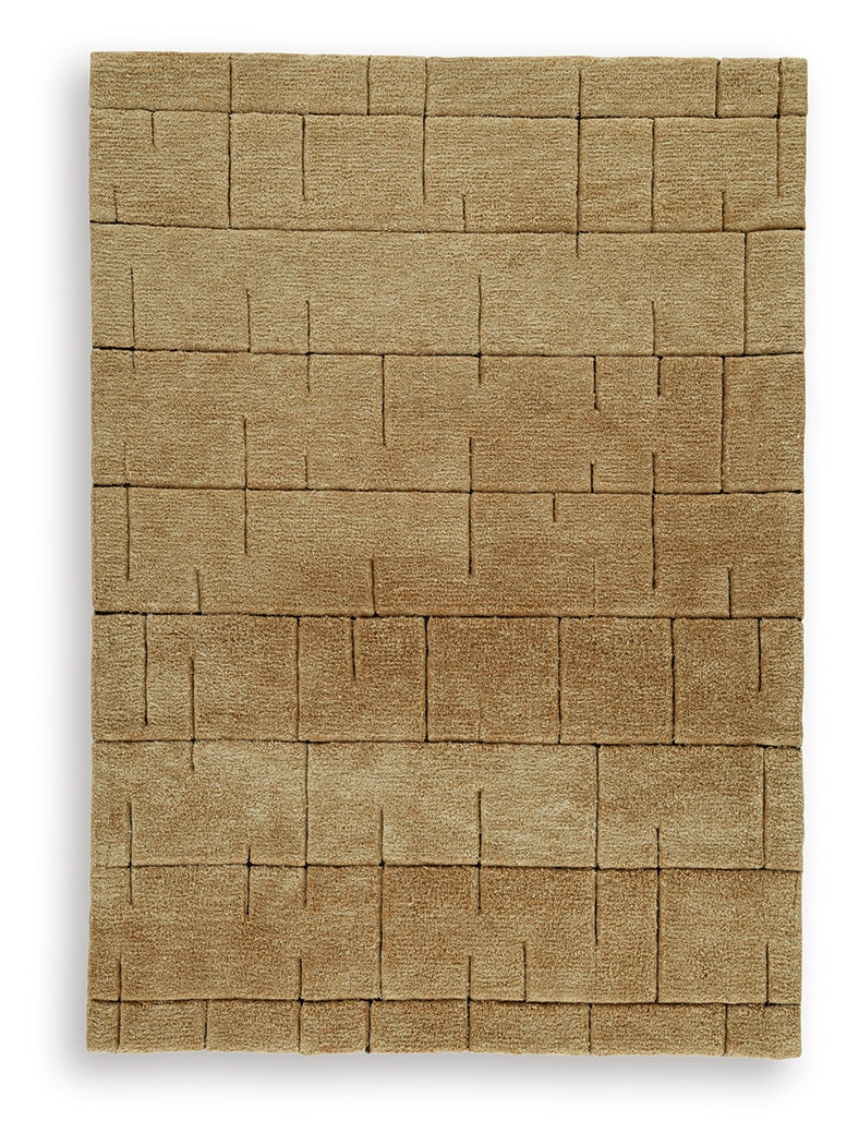 Luzmont Golden Brown Medium Rug from Ashley Furniture - Luna Furniture