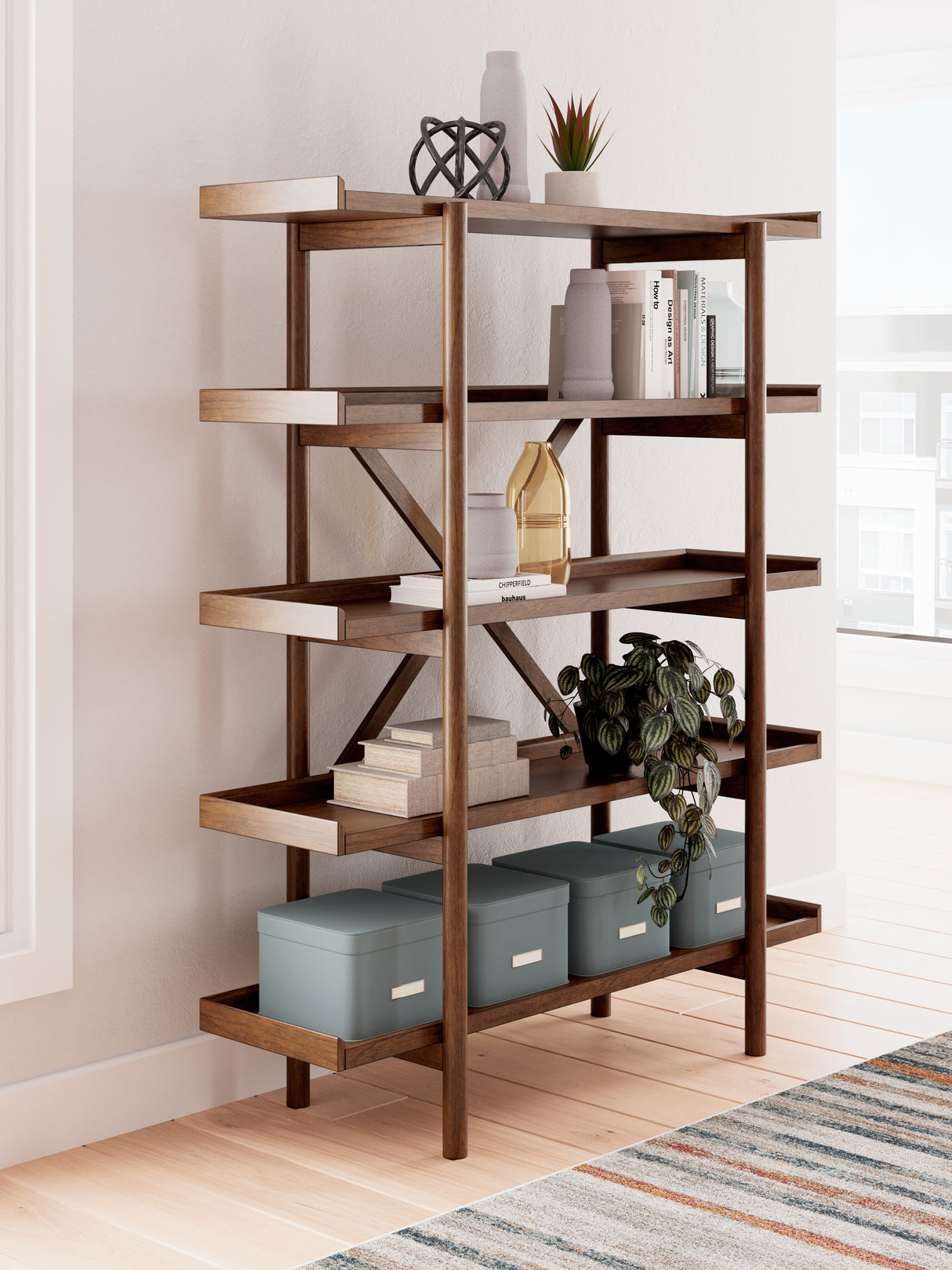 Lyncott Brown 70" Bookcase from Ashley - Luna Furniture