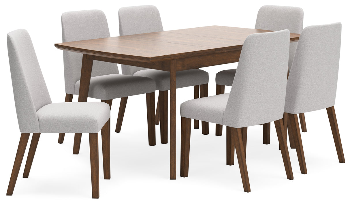 Lyncott Gray/Brown Extension Dining Table and 6 Chairs from Ashley Furniture - Luna Furniture