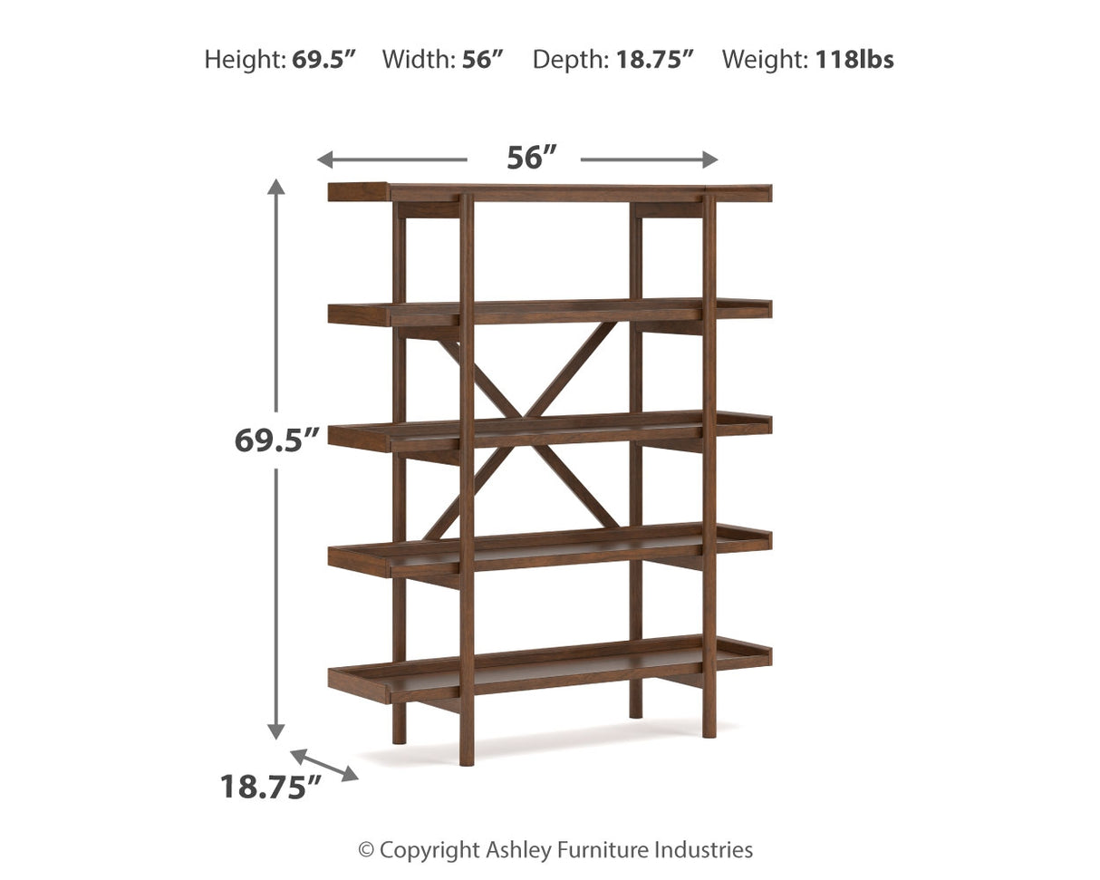 Lyncott Home Office Desk with Chair and Storage in Brown from Ashley - Luna Furniture