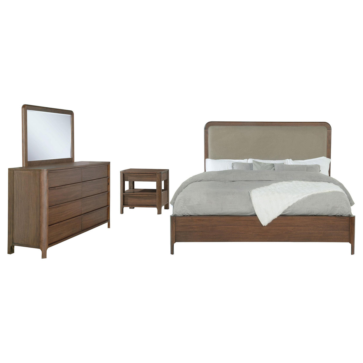 Maderia Walnut 4-Piece Eastern King Bedroom Set from Coaster - Luna Furniture