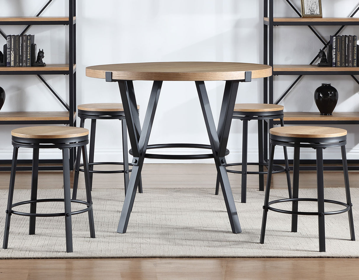 Magnolia Black/Light Sand Round Counter Height Dining Set from Steve Silver - Luna Furniture