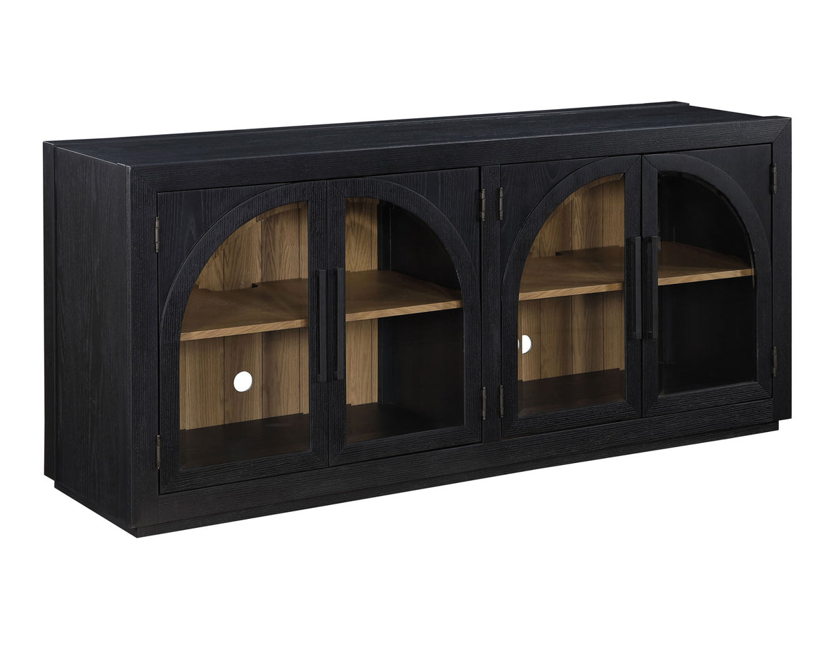 Magnolia 52-inch Round 5-Piece Dining Set, Black from Steve Silver - Luna Furniture