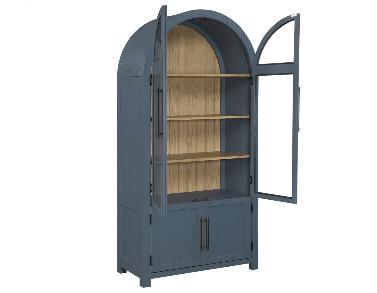 Magnolia Dusty Blue Curio with Weathered Sand Interior from Steve Silver - Luna Furniture